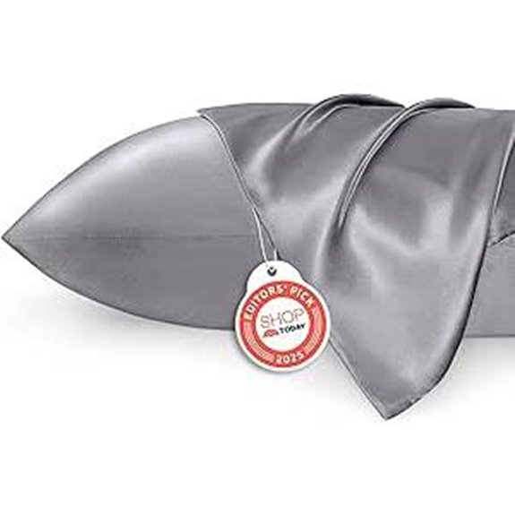 Bedsure Satin Pillowcases 2 Pack Queen Size Dark Grey