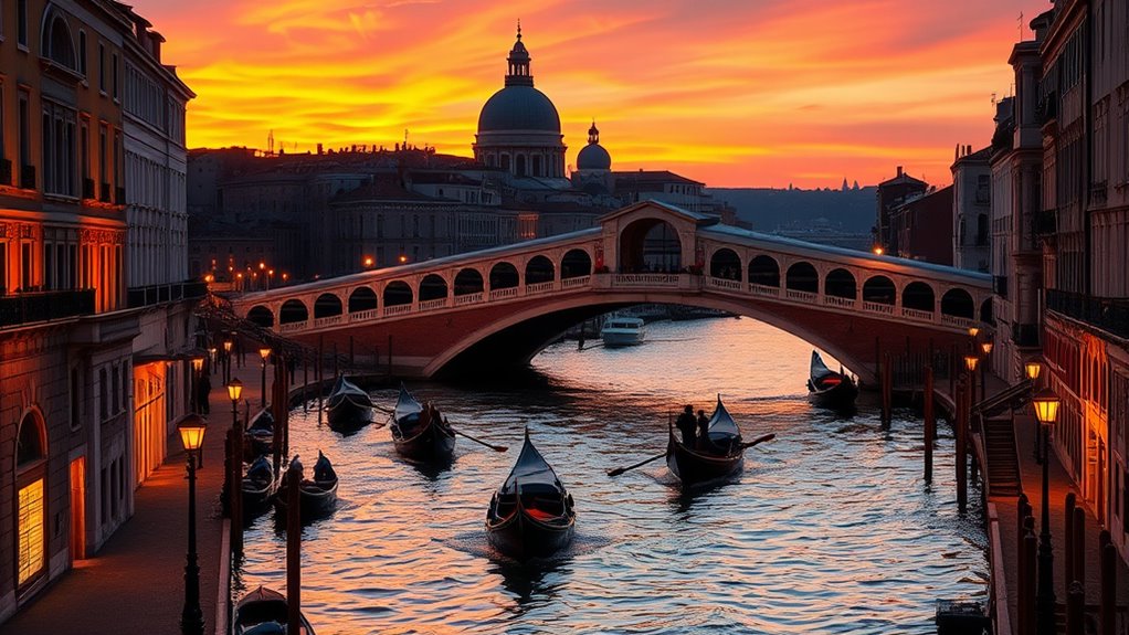 scenic sunset canal stroll