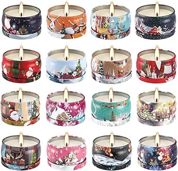 16-Pack Scented Candle Gift Set with Travel Tins