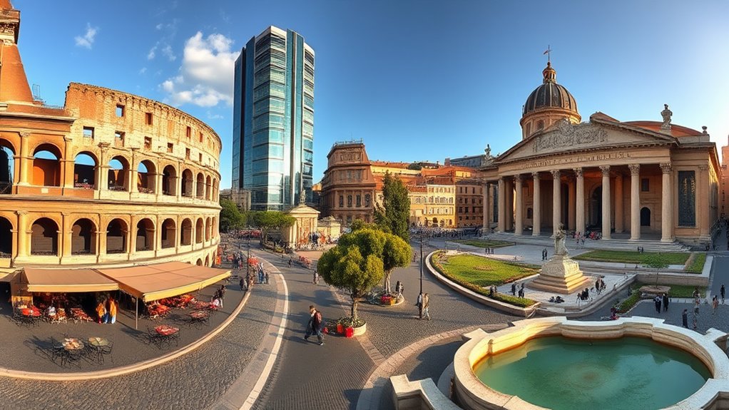 seamless ancient modern transition