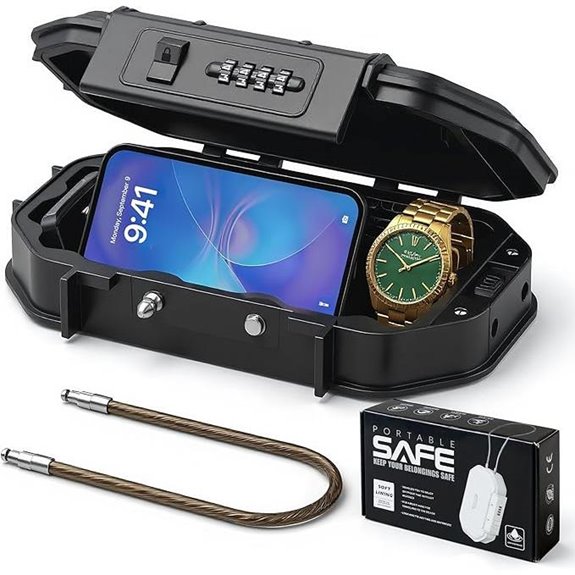Portable Lock Box with 4-Digit Combination Lock