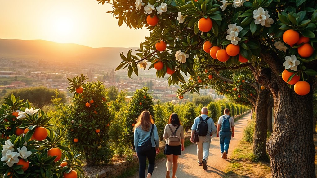 serene orange garden views