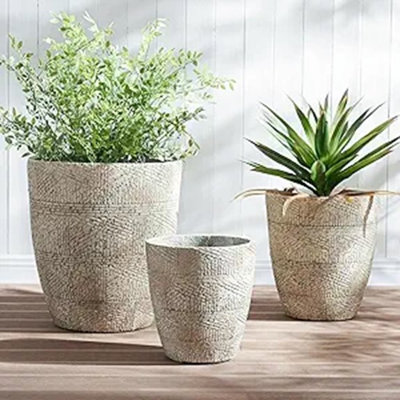 Wallowa Concrete Planter Set of 3 with Drainage