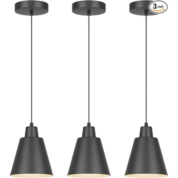 Industrial Black Pendant Lights 3-Pack