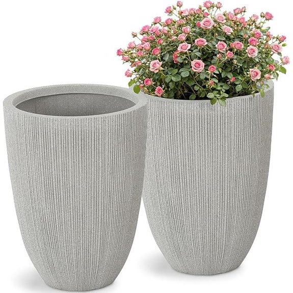 Large Mediterranean Resin Plant Pots (Set of 2)