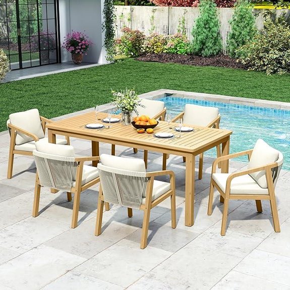 7-Piece Outdoor Dining Set with Cushions