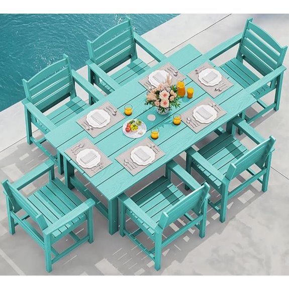 SERWALL 7-Piece Patio Dining Set with Umbrella Hole