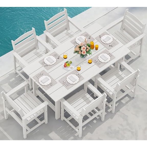 SERWALL 7-Piece Patio Dining Set with Umbrella Hole