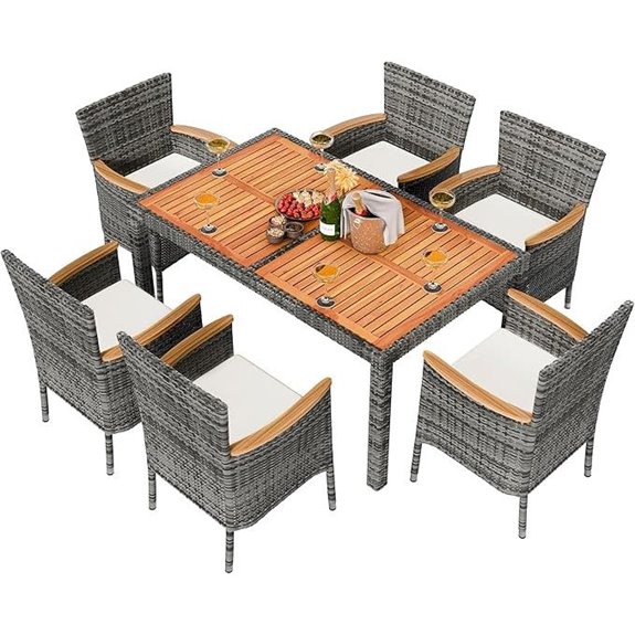 Shintenchi 7-Piece Wicker Patio Dining Set