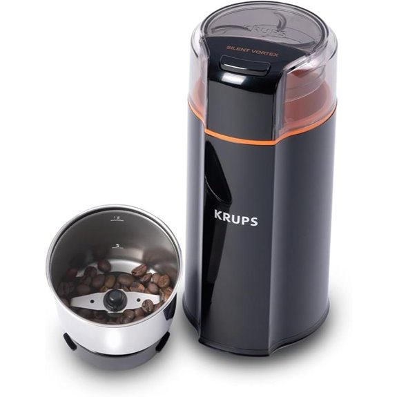 KRUPS Silent Vortex Coffee Grinder 3 oz Black
