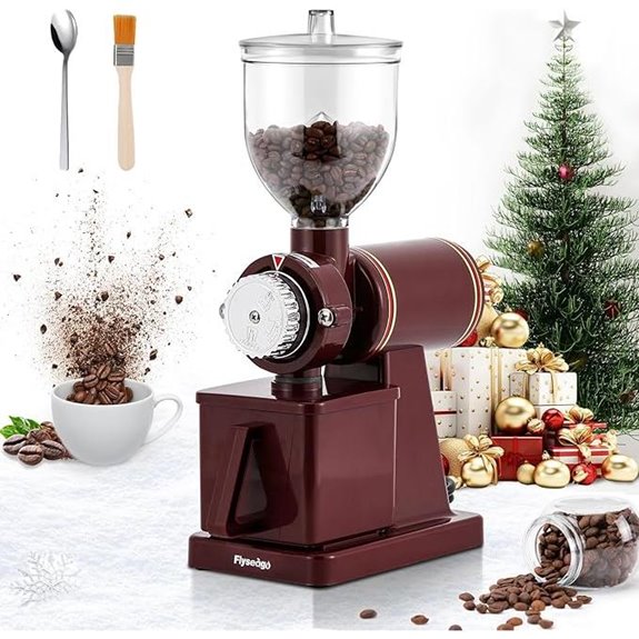 Burr Coffee Grinder: Electric Silent Adjustable Red