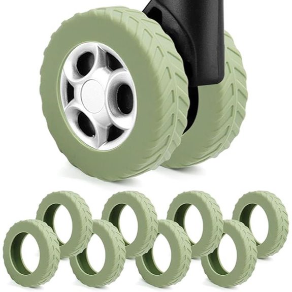 8-Pack Silicone Luggage Wheel Covers for Spinner Wheels