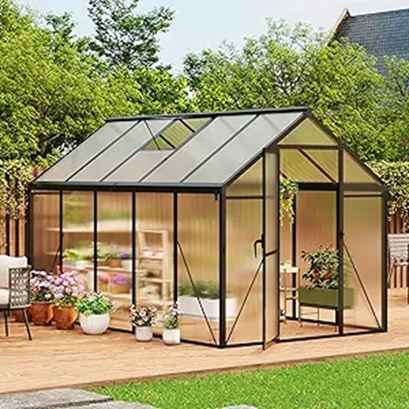 6ft Greenhouse with Aluminum Frame and Adjustable Vent
