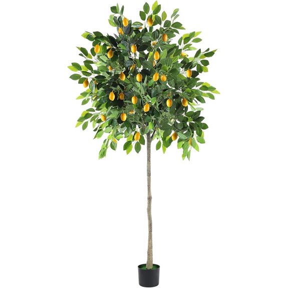 HEOMU 6ft Faux Lemon Tree with Vivid Leaves