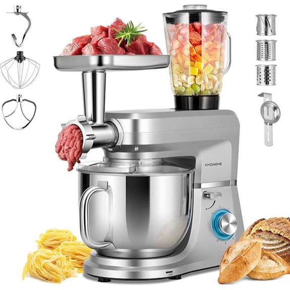 VIVOHOME 6-in-1 8.5 Quart Stand Mixer with Attachments