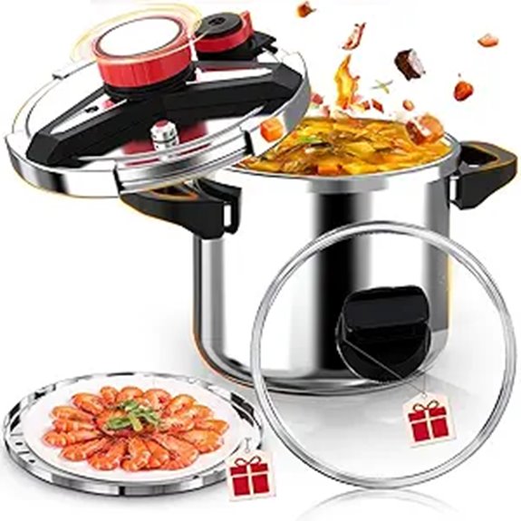 18/8 Stainless Steel 6-Quart Pressure Cooker