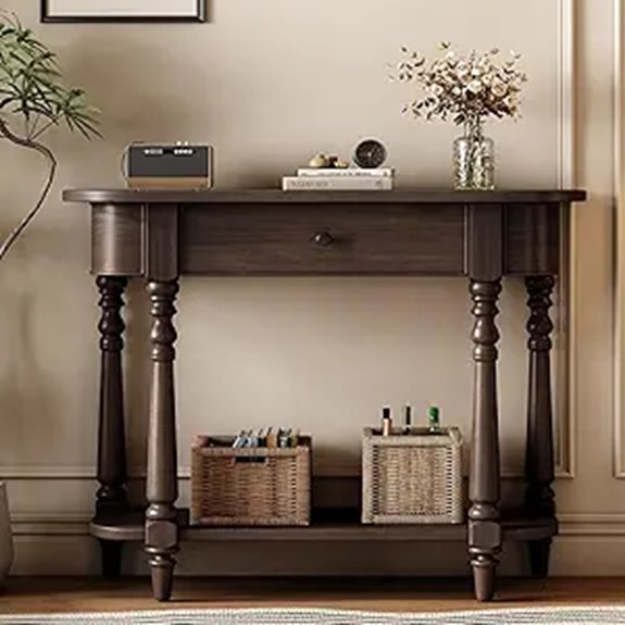 Amposei Small 36-Inch Farmhouse Console Table