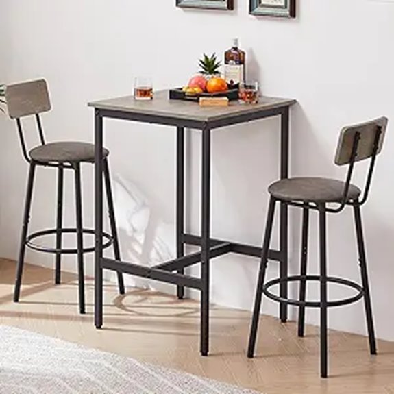 3-Piece Small Dining Set with 2 Chairs