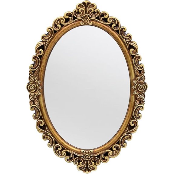 OIGUMR Small Oval Wall Mirror with Resin Frame
