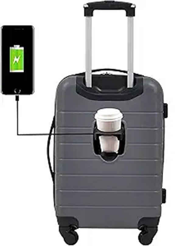 Wrangler 20 Smart Spinner Carry-On Luggage With USB Charging Port