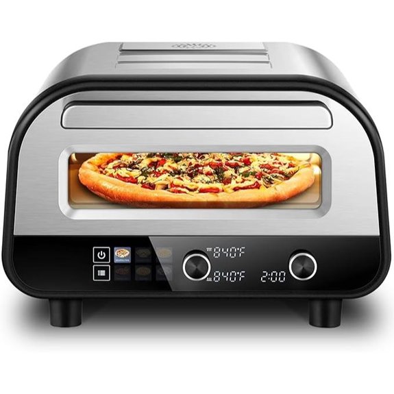 Upgraded Electric Pizza Oven with Touchscreen & Stone