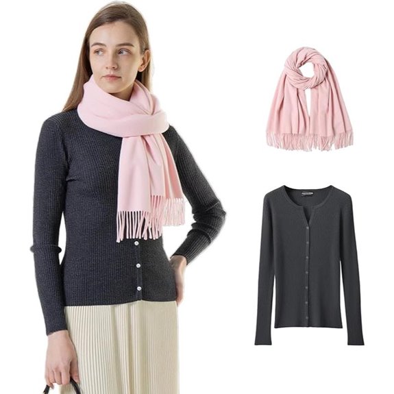 Lightweight Alpaca-Merino Cardigan & Scarf Set