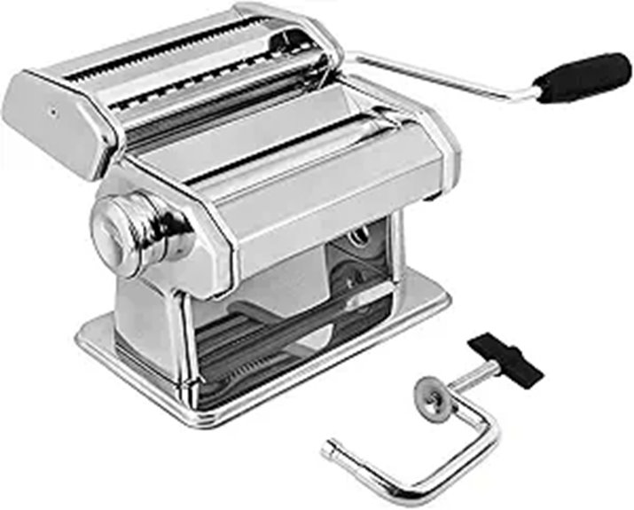 GOURMEX Stainless Steel Pasta Maker with Adjustable Thickness