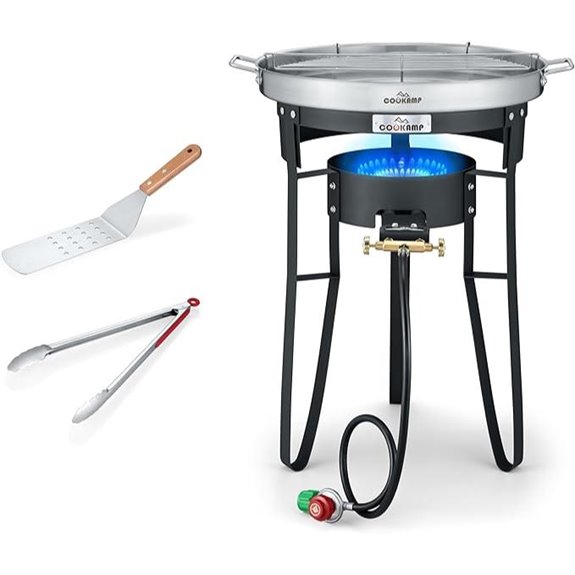 23 Stainless Steel Concave Comal with Propane Burner