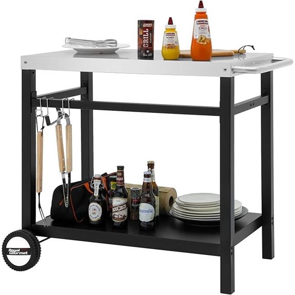 Royal Gourmet Stainless Steel Dining Cart with Shelves