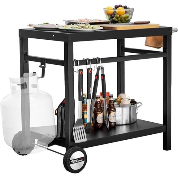 Royal Gourmet Stainless Steel Dining Cart with Shelves