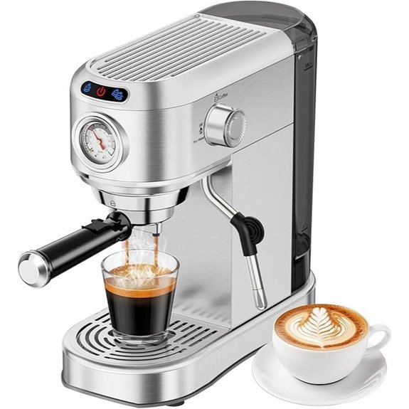 20 Bar Stainless Steel Espresso Machine with Milk Frother