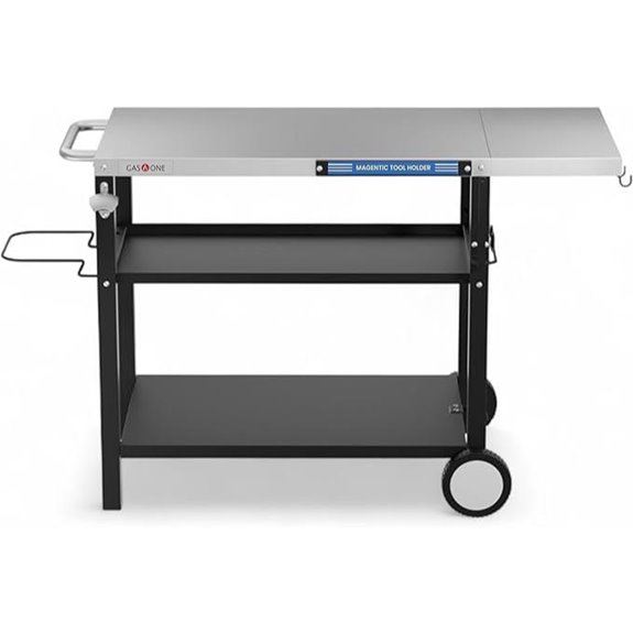 GasOne Stainless Steel Grill Cart with Side Shelf