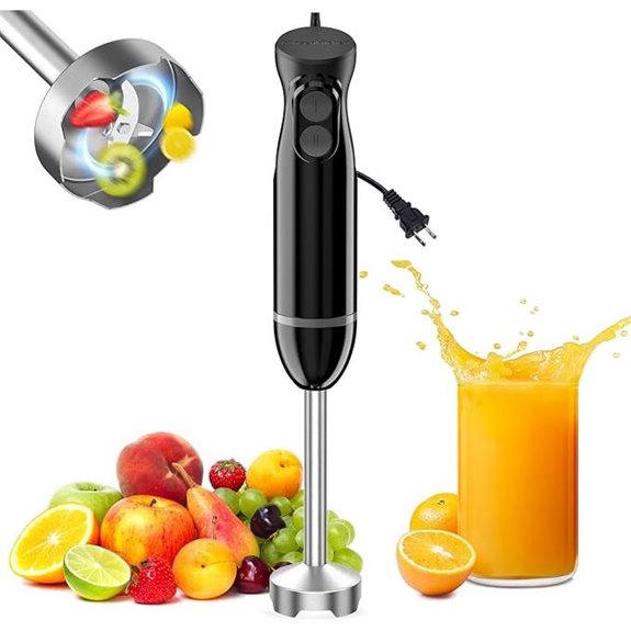 Bonsenkitchen Hand Blender with Stainless Steel Blades