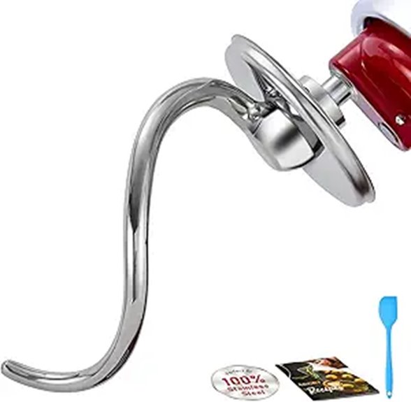 Stainless Steel Spiral Dough Hook for KitchenAid Mixers