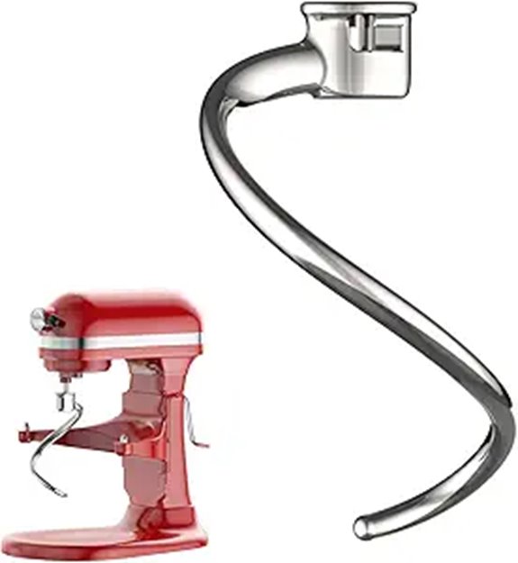 Stainless Steel Spiral Dough Hook for KitchenAid Mixers
