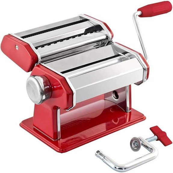 GOURMEX Stainless Steel Pasta Maker with Adjustable Thickness