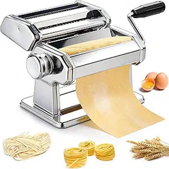 METLUCK Stainless Steel Pasta Maker with Dough Cutter