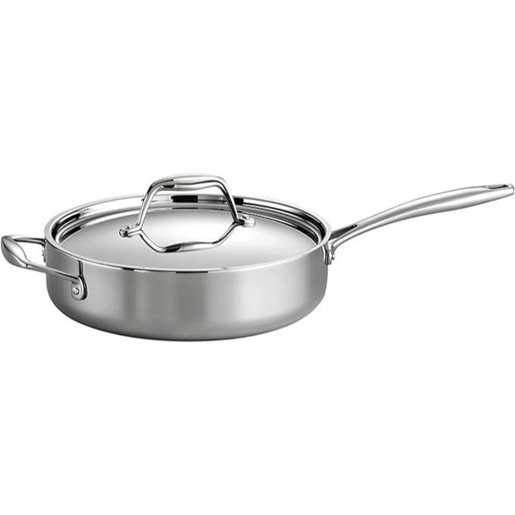 Tramontina Tri-Ply Stainless Steel Saute Pan with Lid
