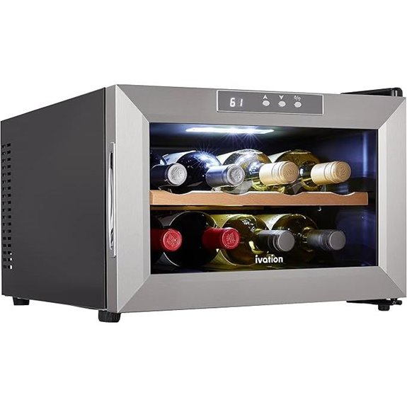 Ivation 8-Bottle Stainless Steel Wine Cooler with Digital Temperature
