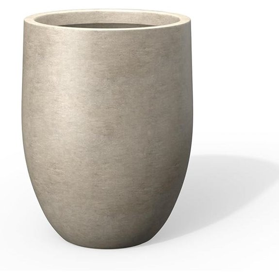 Kante Tall Concrete Planter with Drainage for Garden