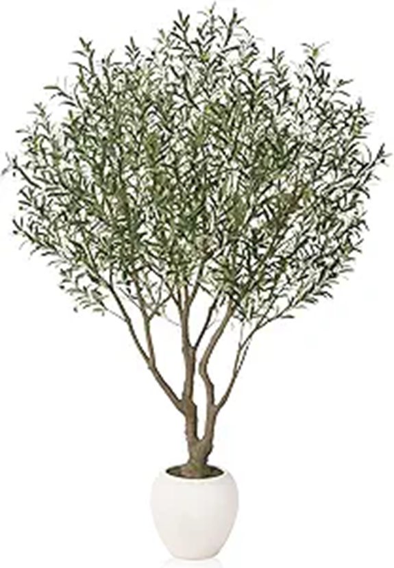 Artificial 8FT Olive Tree with White Planter