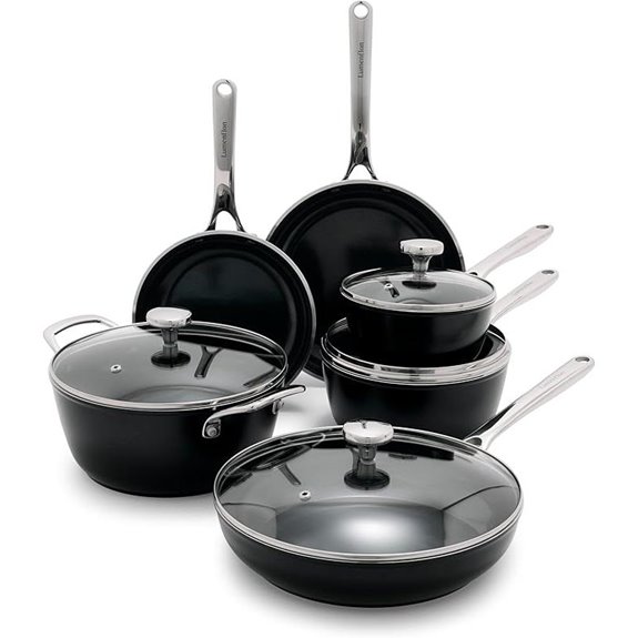 Orfeo 10-Piece Nonstick Cookware Set Black