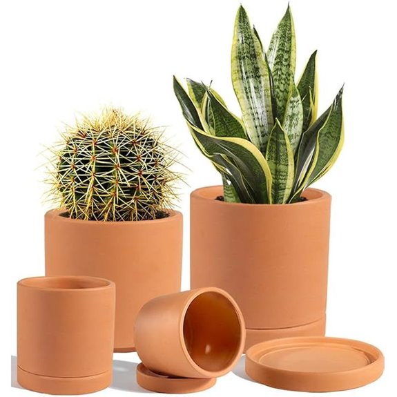 Vensovo Terracotta Plant Pots Set of 4