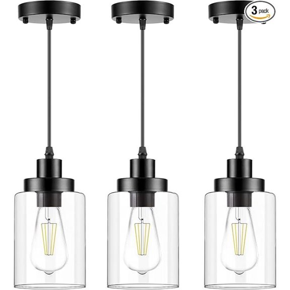 Industrial Pendant Lighting 3-Pack for Kitchen & Living