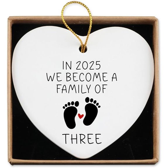 New Family of Three Pregnancy Announcement Ornament