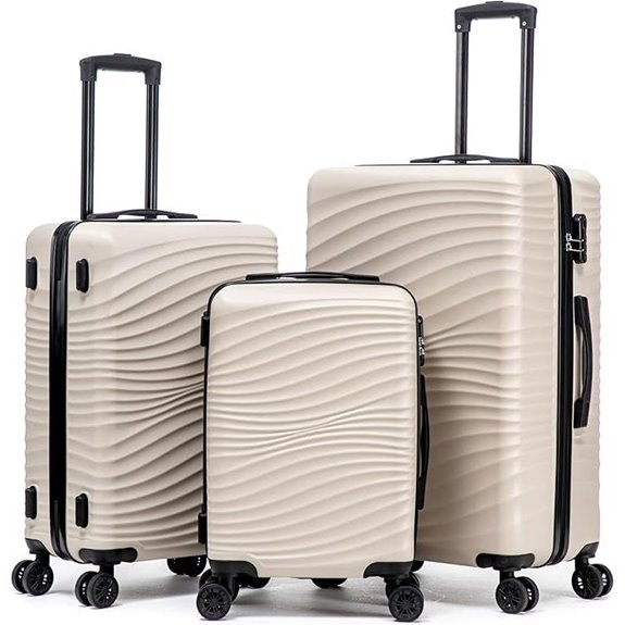 3-Piece ABS Luggage Set with Spinner Wheels