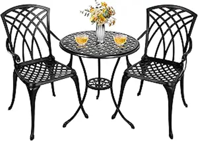 Bistro Patio Set 3 Piece with Umbrella Hole
