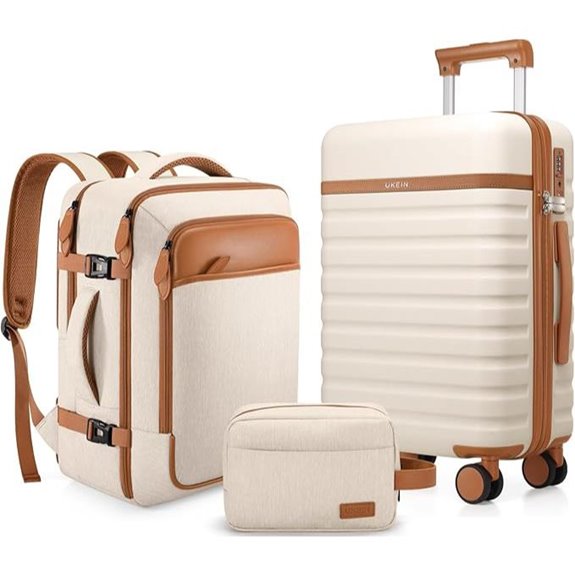 UKEIN 3-Piece Carry-On Luggage Set with Spinner Wheels