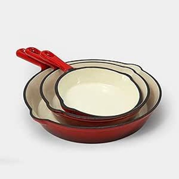 EXCELSTEEL 3-Piece Cast Iron Skillet Set