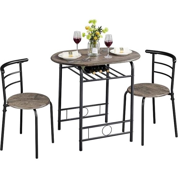 Yaheetech 3-Piece Dining Set with Wine Rack